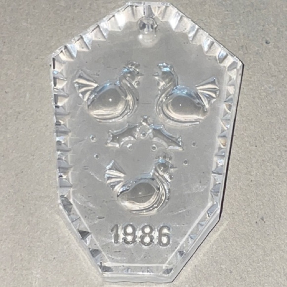 1986 Vintage Waterford Crystal Clear Holiday Ornament